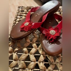EUC Italian Designer Red Sandals